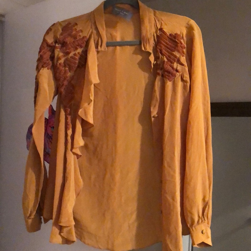 Sachin & Babi deep yellow buttoned blouse